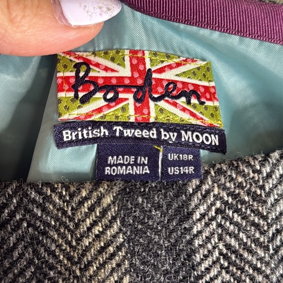 Boden British Tweed by Moon Mini Skirt Size 14 Academia Preppy - Picture 3 of 5